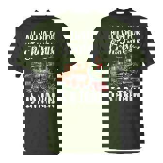 All I Want For Christmas Is A Steam Train Locomotive Pajamas T-Shirt - Monsterry