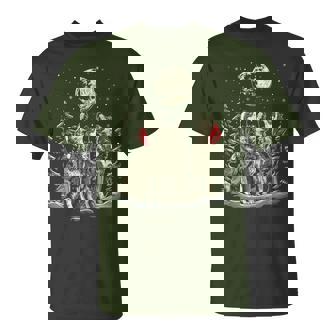 Wolf Merry Christmas Santa Matching Family Holiday T-Shirt | Mazezy