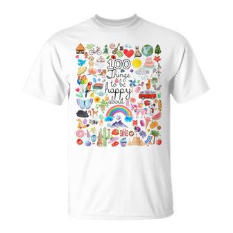 100 Things To Be Happy About Fun Candy Nature Graphic T-Shirt - Thegiftio