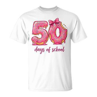 50 Days Happy 50th Day Of School Day Celebration Girl Kids T-Shirt | Mazezy