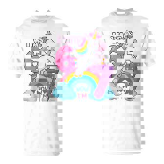 I Was 6 Now I'm 7 Unicorn 7Th Birthday Girl Party T-Shirt - Thegiftio