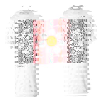 70s Groovy Preschool Cute Back To School First Day Of Pre K T-Shirt | Mazezy