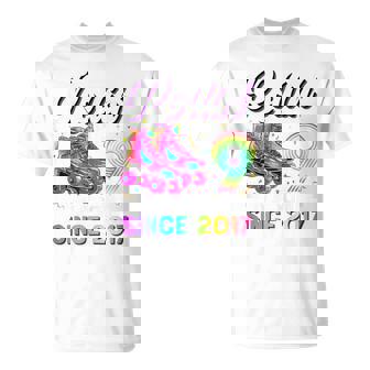 9Th Birthday Girl Nine 9 Year Old Roller Skate Skating T-Shirt | Seseable FR