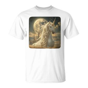 Adult Unicorn Moon Night Graphic Vintage Galaxy T-Shirt - Thegiftio UK