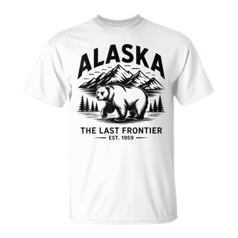 Alaska The Last Frontier Est 1959 Mountains Bear T-Shirt | Seseable UK