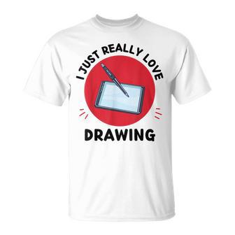 Amante Del Dibujo Me Encanta Dibujar Amante Camiseta unisex - Regaloses