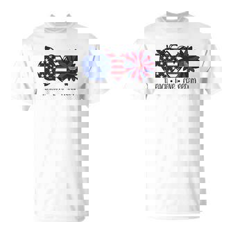 American Flag Teach Love Freedom Preschool Teacher 4th July T-Shirt | Mazezy