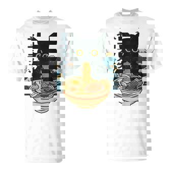 Anime Cat Eating Ramen Retro Kawaii Ramen Cat T-Shirt | Seseable CA