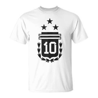 Argentina 3 Estrellas Bandera Argentina Tres Estrellas 10 Argentina In Mangas Camiseta unisex - Regaloses