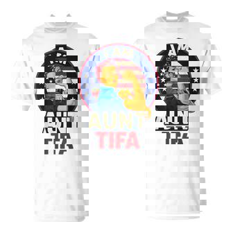 I Am Aunt Tifa Woman's Girl America Flag T-Shirt | Mazezy