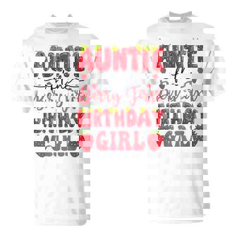 Auntie Of The Berry First Birthday Girl Strawberry Lover T-Shirt - Thegiftio