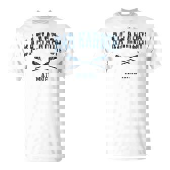 Bar Harbor Maine Vintage Nautical Paddles Sports Oars T-Shirt | Mazezy