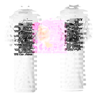 Black Afro Butterflies Breast Cancer Awareness Support T-Shirt - Monsterry