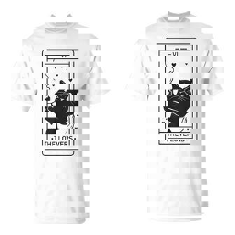 Black Cat Tarot Cute Witchy Cat Lover Women T-Shirt | Mazezy