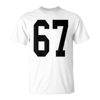 Black And White Number 67 Jersey Player Uniform 67 Fan T-Shirt - Thegiftio UK