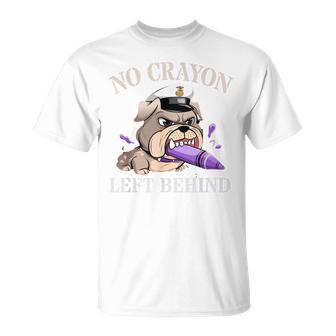 Boys No Crayon Left Behind Corps Squad Military Our Troop T-Shirt - Monsterry