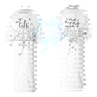 Bridesmaid Blue Bow Coquette Floral Matching Bridal T-Shirt | Seseable CA