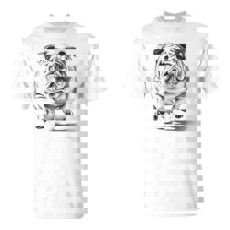 Bulldog Running Dog Idea For And Women T-Shirt | Mazezy