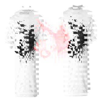 Camisaangrienta Conalpicaduras Deangre Manchada De Terror Zombi Camiseta unisex - Regaloses