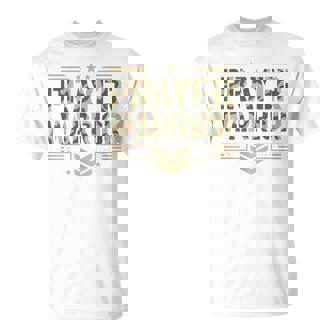 Camo Prayer Warrior Christian Faith Defender Jesus Armor God T-Shirt - Monsterry