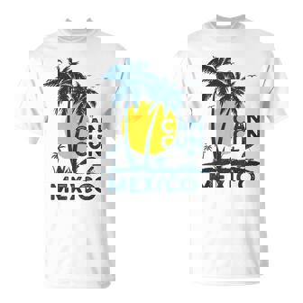 Cancun Mexico Beach Palm Tree Vacation Squad Matching Group T-Shirt - Thegiftio