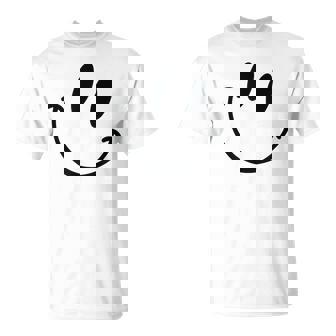 Cara Feliz Feliz Cara Áspera Boceto Emoticonos Cara Feliz Camiseta unisex - Regaloses