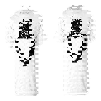 Cat Heart Graphic Love Cute Cat T-Shirt - Thegiftio