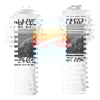 Cat Lover And Flute Player Pet Cats Play Flute T-Shirt | Mazezy