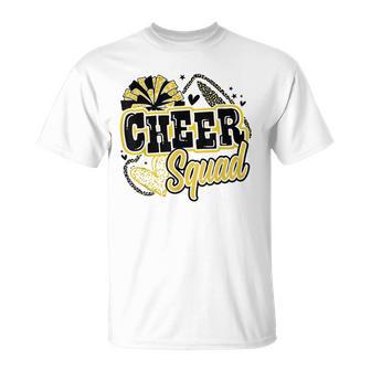 Cheer Squad Coquette Bow Sport Cheerleader Cheerleading Gold T-Shirt - Thegiftio UK
