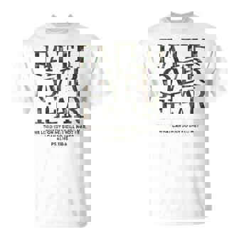 Christian Faith Over Fear Camo Jesus Youth God Son Brother T-Shirt | Seseable CA