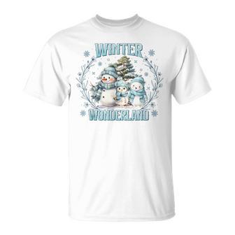 Christmas Snowman Winter Wonderland Cute Snowman Xmas Girly For And Girls T-Shirt - Thegiftio UK