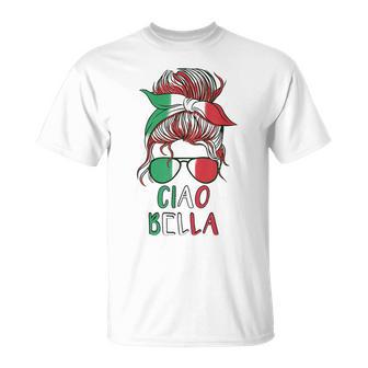 Ciao Bella Italienne Avec Des Lunettes Deoleil T-Shirt - Cadeauxyz