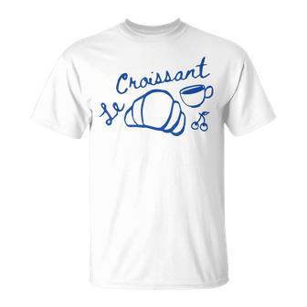 Coffee & Croissant French Croissant Retro Graphic Aesthetic T-Shirt - Thegiftio UK