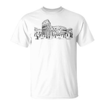 Colisée Rome Dessin Attractions Homme Manche Longue T-Shirt - Cadeauxyz