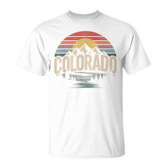 Colorado Mountains Sunset Vintage Style Outdoor Nature T-Shirt - Monsterry