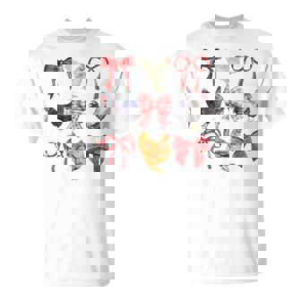 Coquette Chickens Chickens And Bows Watercolor T-Shirt | Mazezy