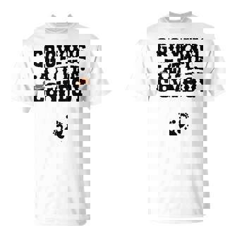 Country Pregnancy Announcement Growing A Little Cowboy T-Shirt - Thegiftio