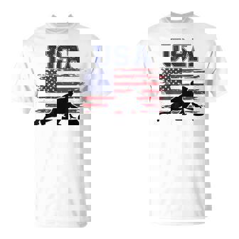 Curling Usa Team American Flag Winter Games Sport Boys T-Shirt - Monsterry