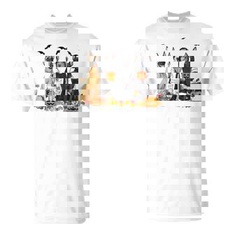 Cute Great Dane Dogs Ghost Witch Mummy Halloween Pumpkins T-Shirt | Mazezy