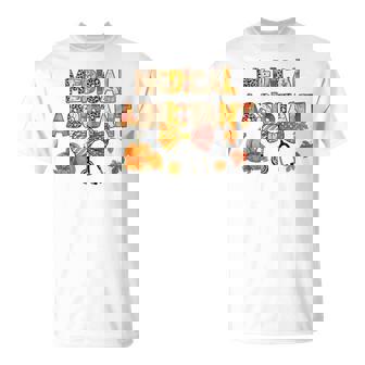 Cute Leopard Medical Assistant Stethocope Fall Coquette Bow T-Shirt | Seseable CA