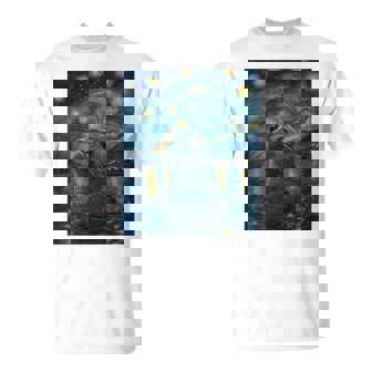 Cute Seal Sea Lion Van Gogh Style Starry Night Graphic T-Shirt - Monsterry