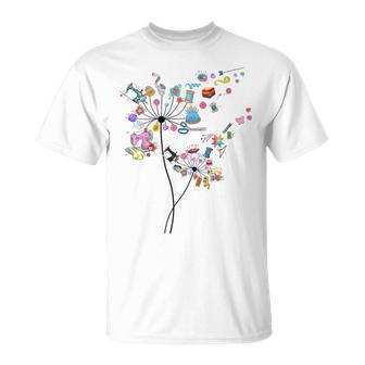 Cute Sewing Dandelion Flowers Quilting Quilter Sewer T-Shirt - Thegiftio UK
