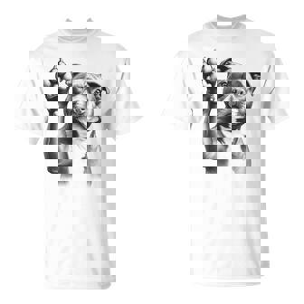 Cute Staffordshire Bull Terrier Staffy Dog Paw T-Shirt | Mazezy