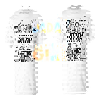 Dada Of The Birthday Girl Party Blue Dog Lover Matching T-Shirt - Thegiftio