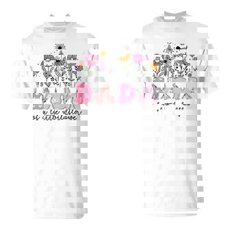 Dada Of The Little Wildflower Pink Floral Birthday Girl T-Shirt | Seseable FR