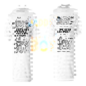 Daddy Of The Birthday Boy Party Blue Dog Lover Matching T-Shirt - Thegiftio