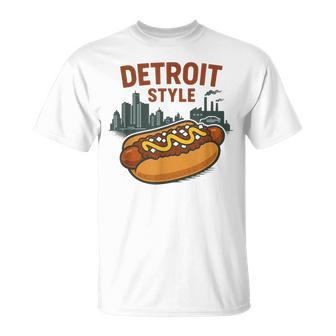 Detroit Style Hot Dog Coney Dog Lover T-Shirt - Monsterry
