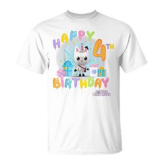 Dreamworks Gabby's Dollhouse Happy 4Th Birthday T-Shirt - Thegiftio UK