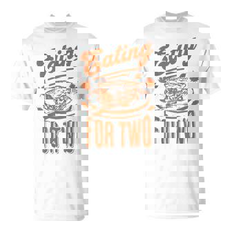 Eating For Two Thanksgiving Couples Pregnancy Announcement T-Shirt - Thegiftio