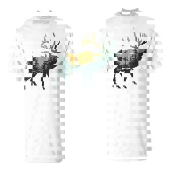 Elk Hunting Hiking Outdoor Camping Forest Elk T-Shirt - Monsterry